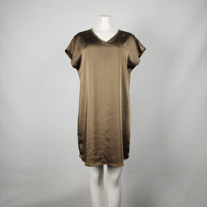 Elegant Satin Brown Dress